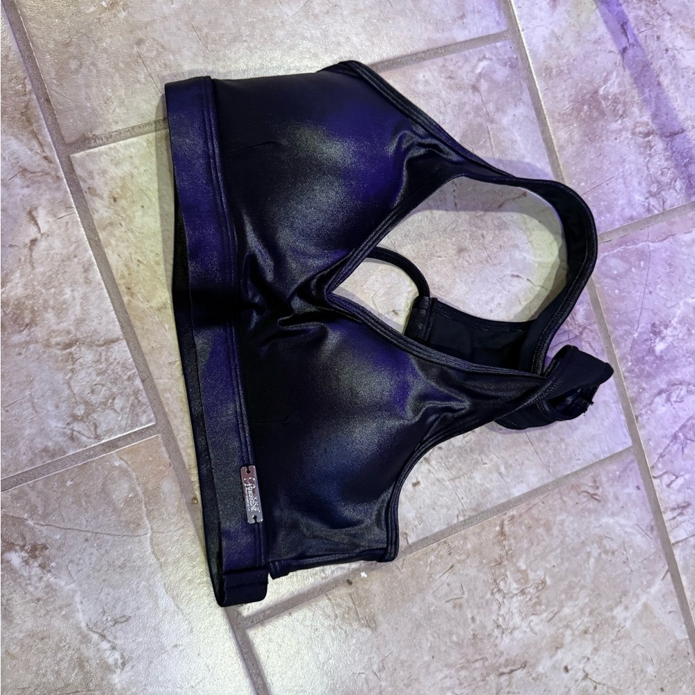 Bombshell Sportswear Shiny Black Sports Bra